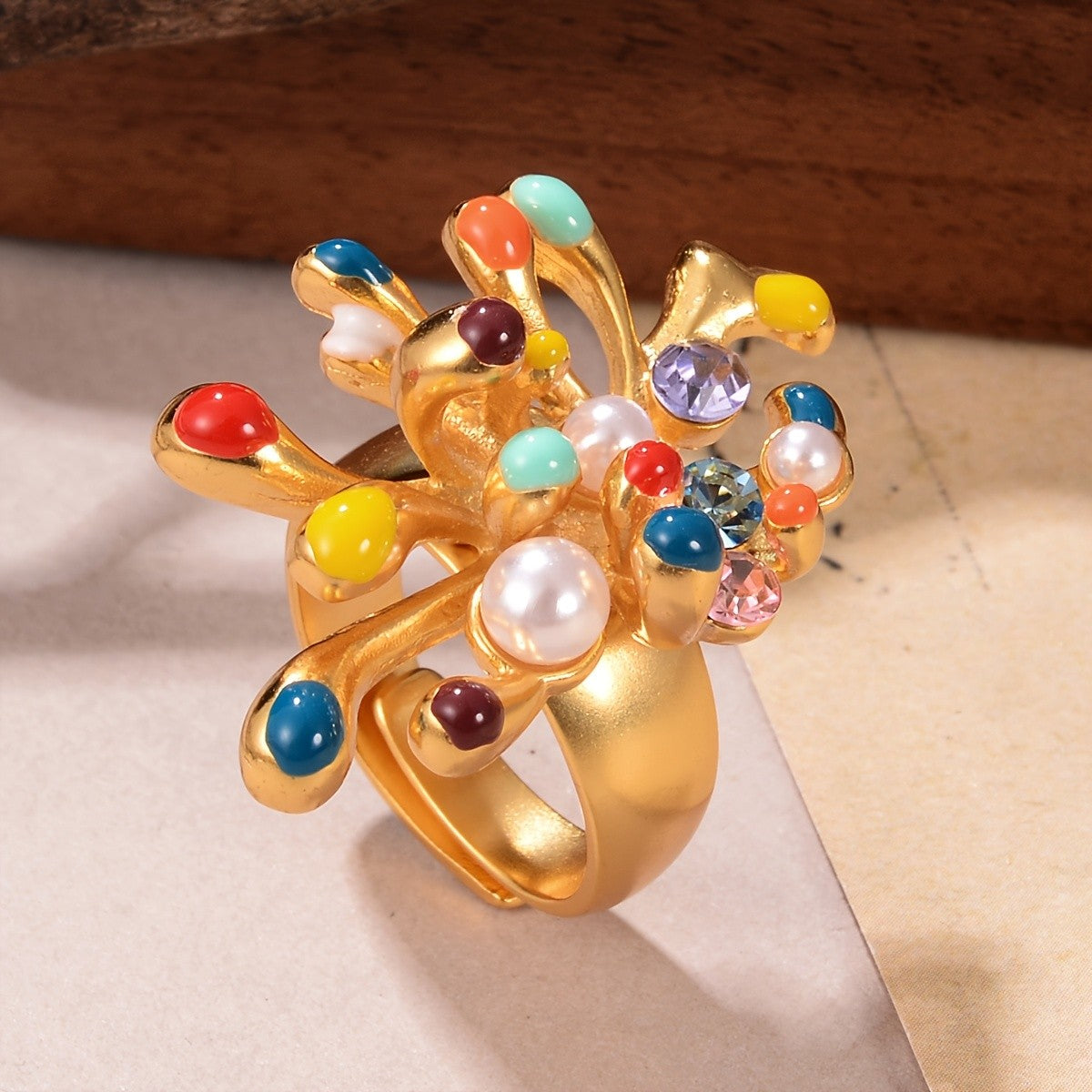 Colorful Firework Statement Ring
