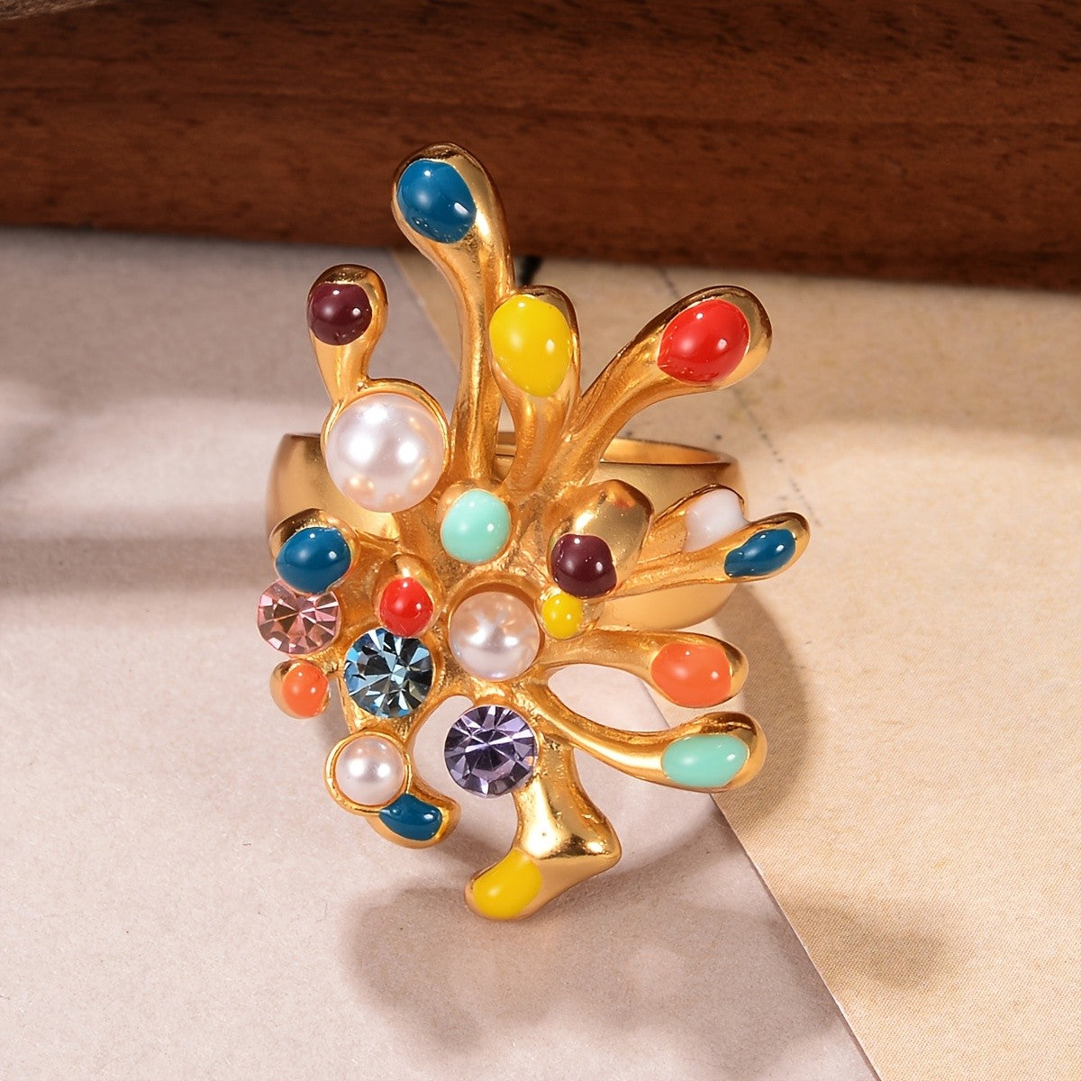 Colorful Firework Statement Ring
