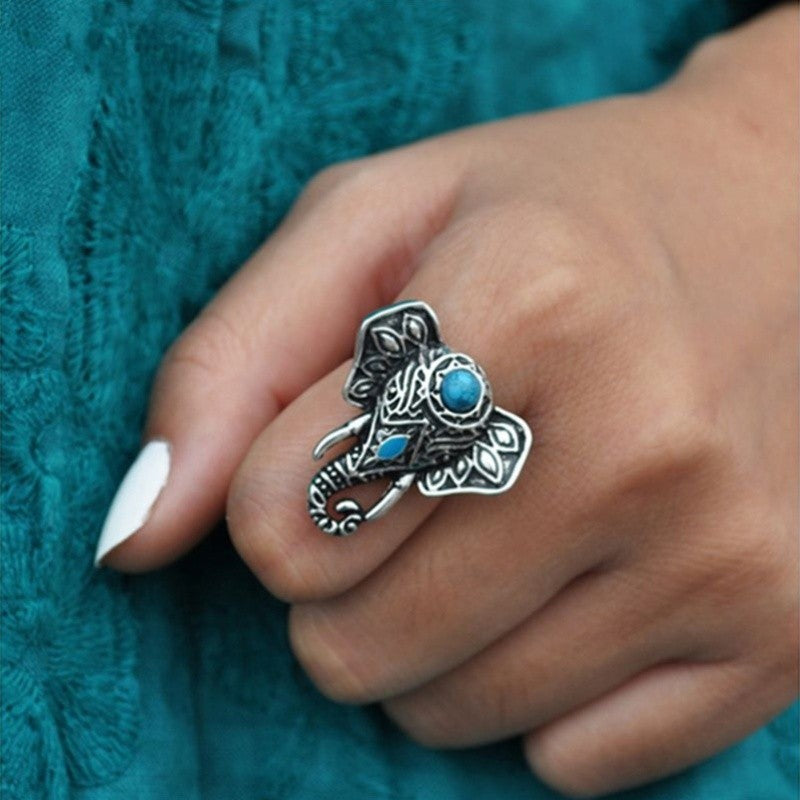 Ornate Elephant Statement Ring