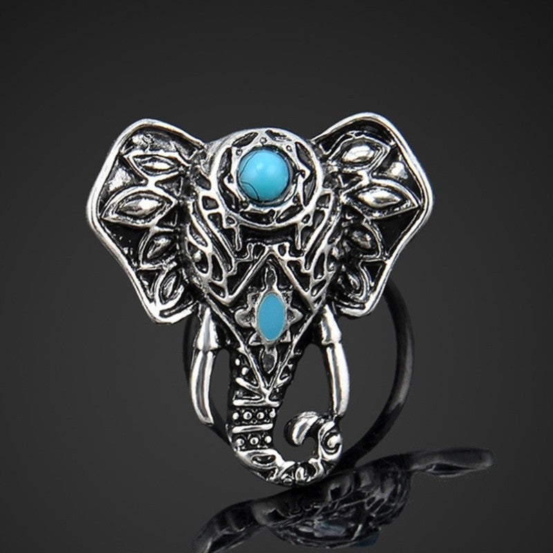 Ornate Elephant Statement Ring