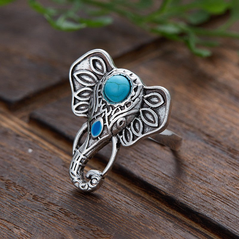 Ornate Elephant Statement Ring