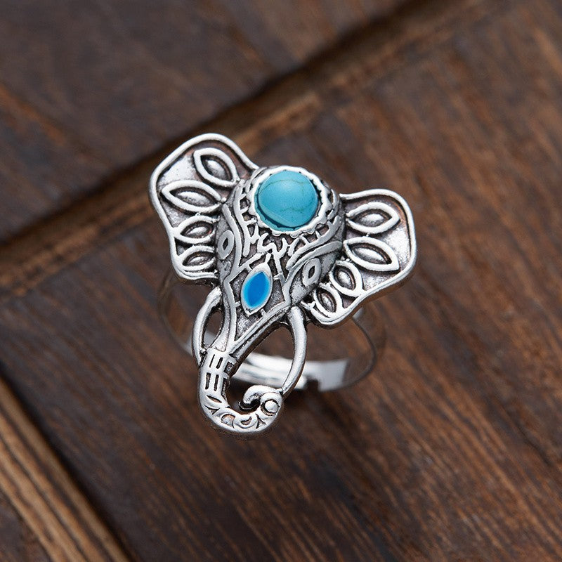 Ornate Elephant Statement Ring