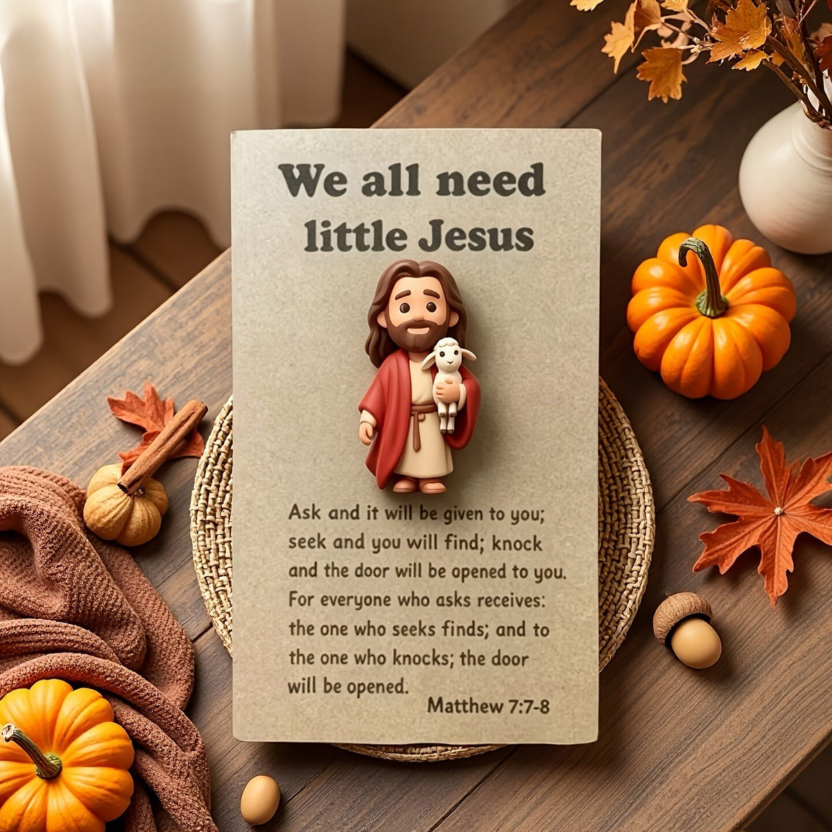 Jesus & Lamb Prayer Card