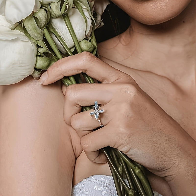 Turquoise Cross Love Knot Ring
