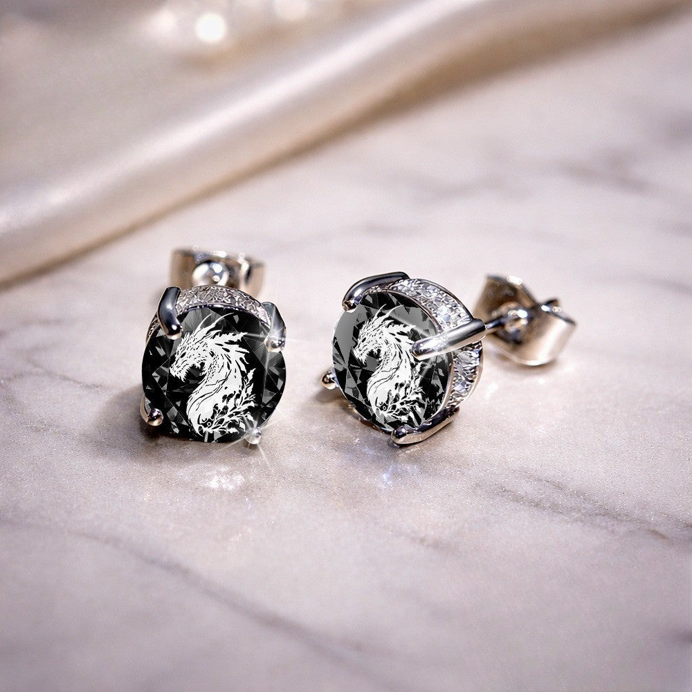 Dragon Crystal Stud Earrings