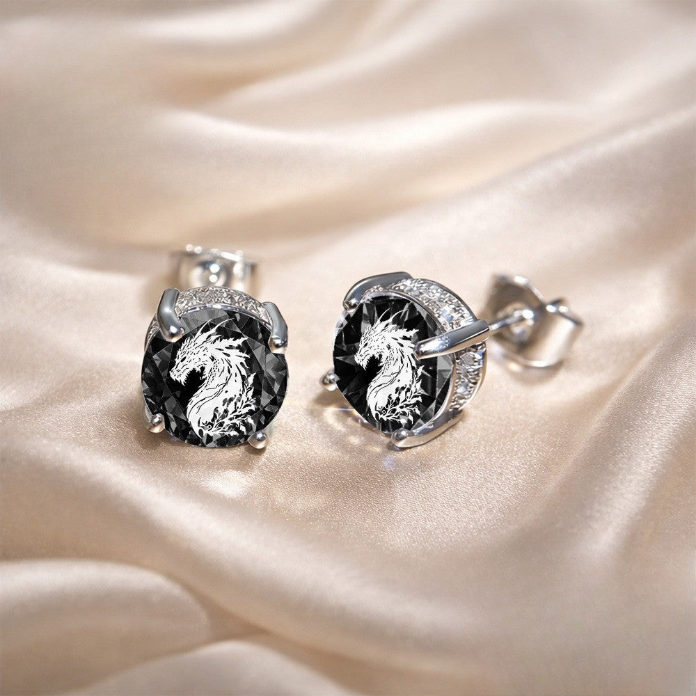 Dragon Crystal Stud Earrings