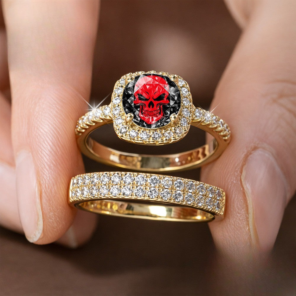 Red Skull Ring Set