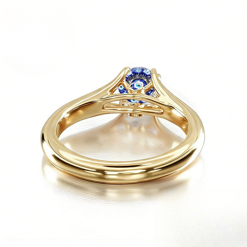 Blue Evil Eye Statement Ring