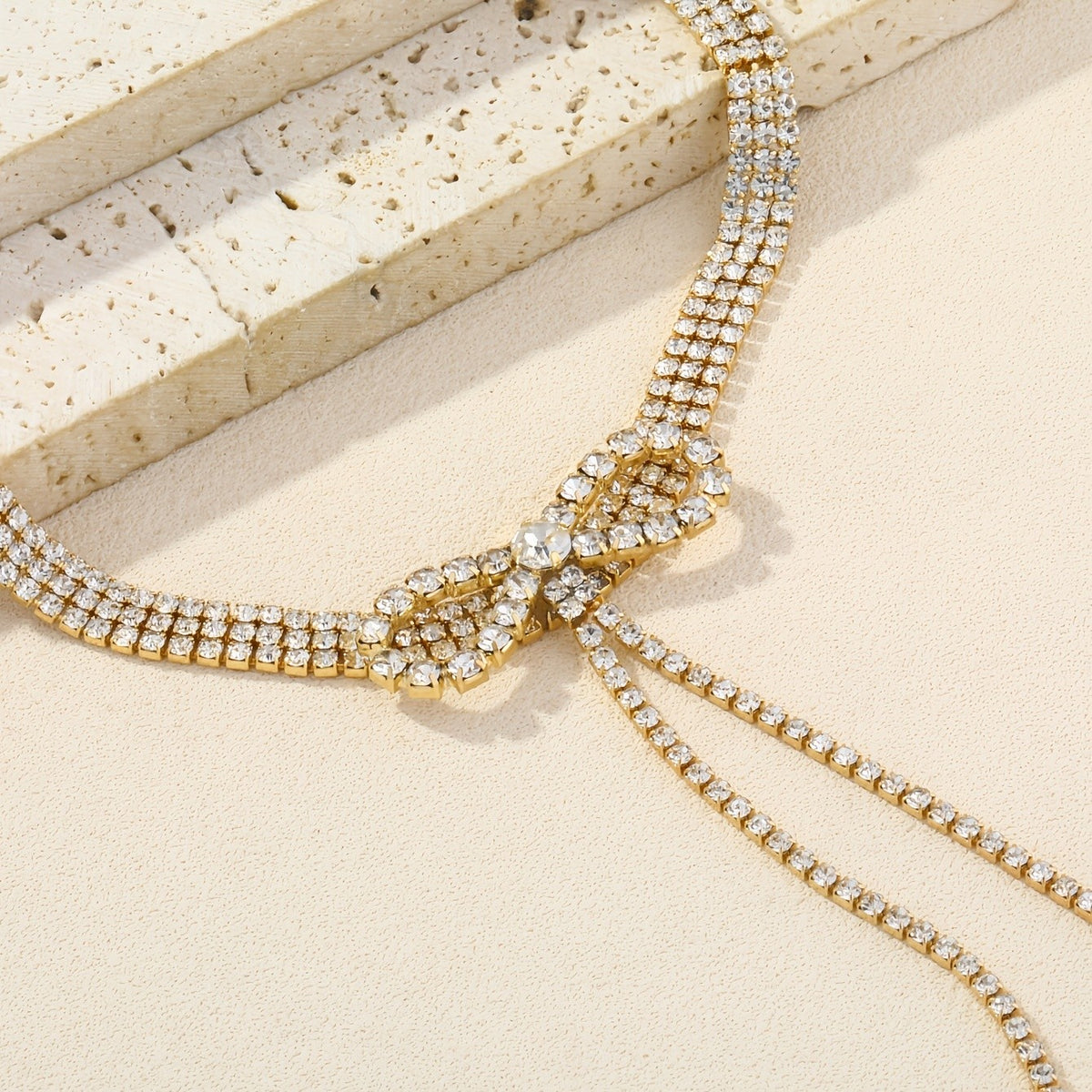 Crystal Bow Tie Choker Necklace