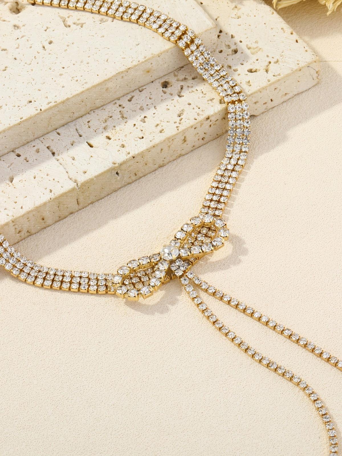 Crystal Bow Tie Choker Necklace