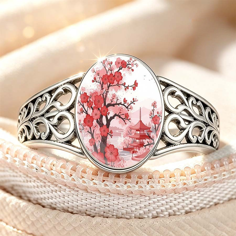 Cherry Blossom Pagoda Oval Ring