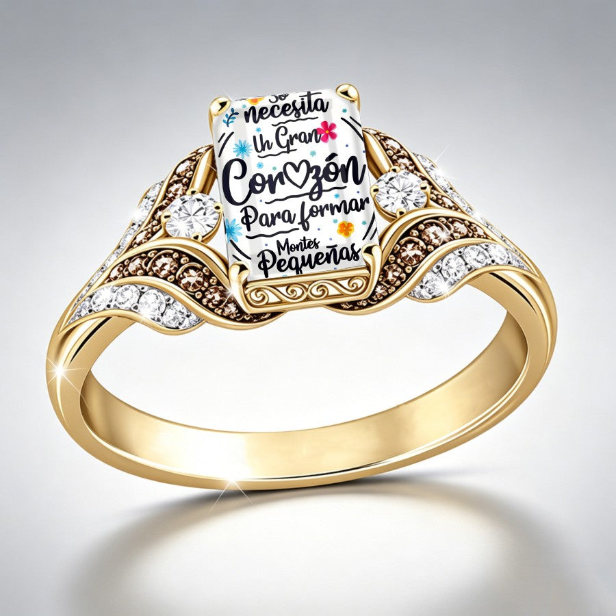 Inspirational Heart Scrollwork Ring