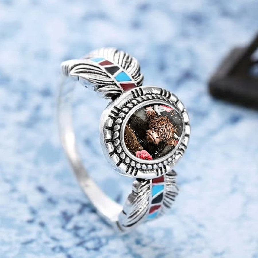 Highland Cow Oval Ring