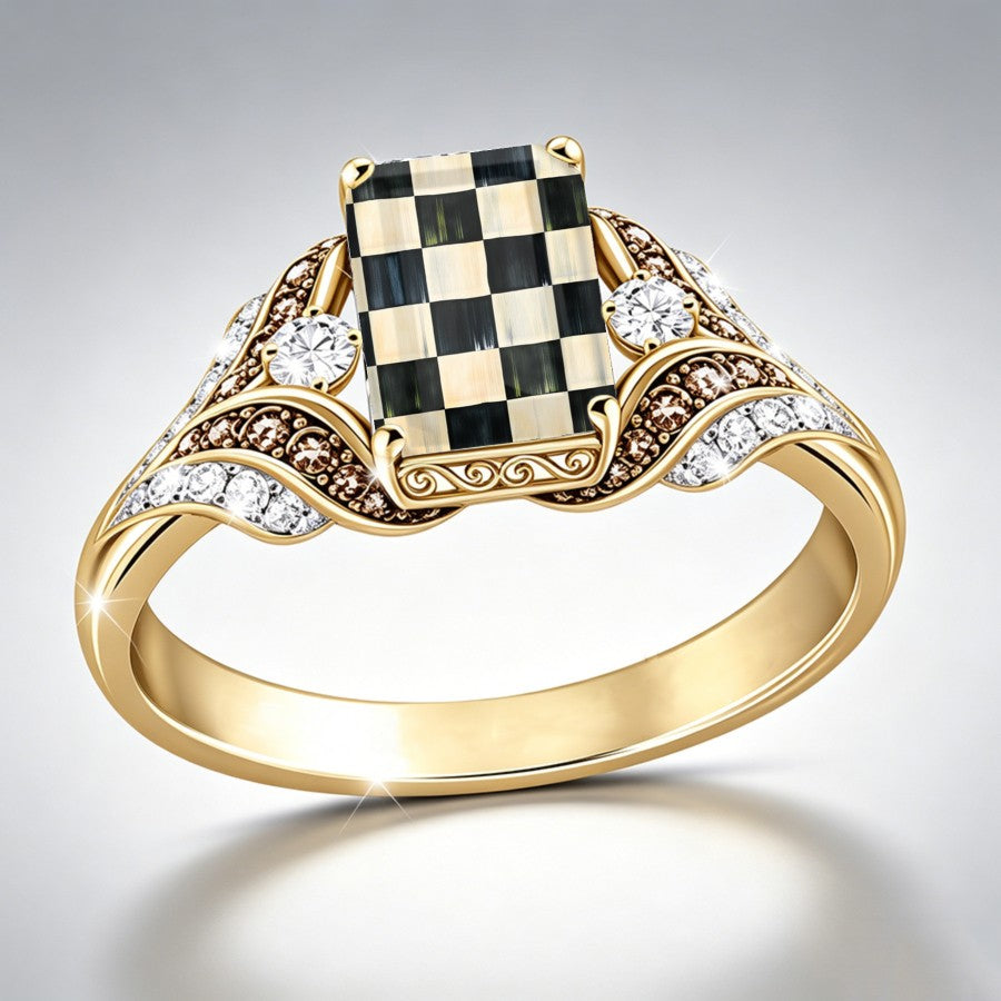Checkerboard Wave Ring