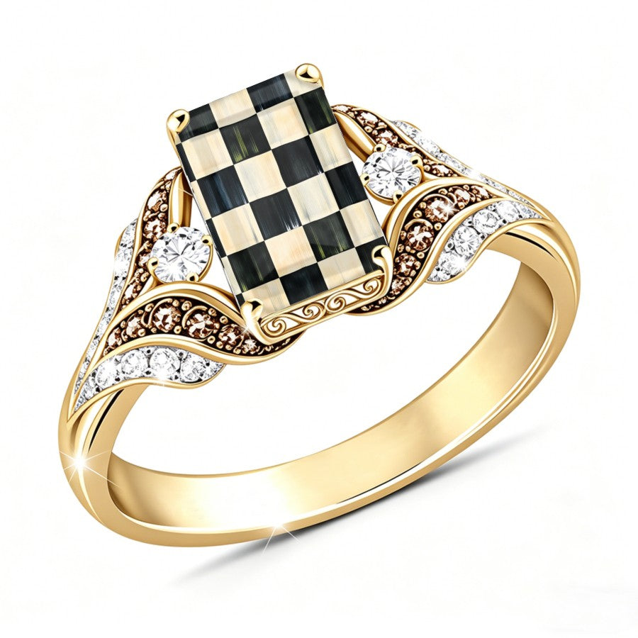 Checkerboard Wave Ring