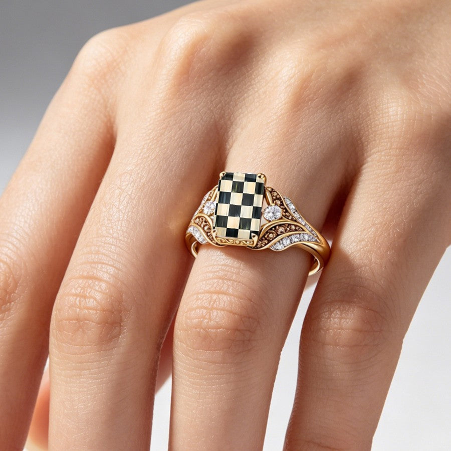 Checkerboard Wave Ring