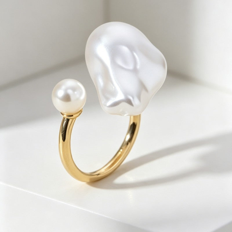 Baroque Pearl Open Ring