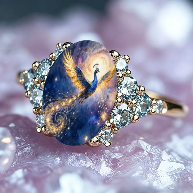 Celestial Phoenix Oval Ring