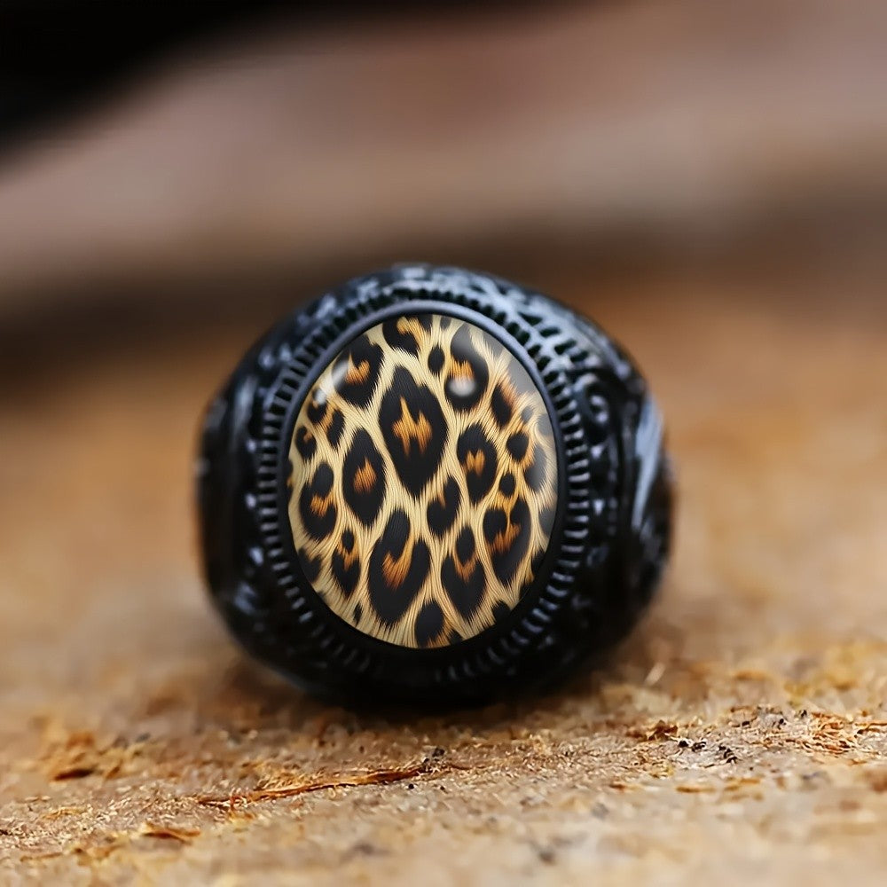 Leopard Print Scrollwork Ring