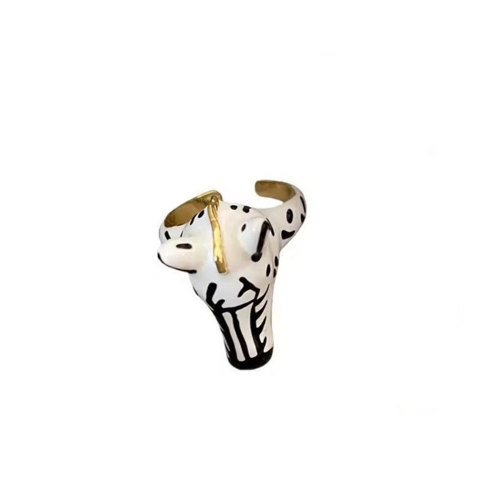 Zebra Enamel Ring Set