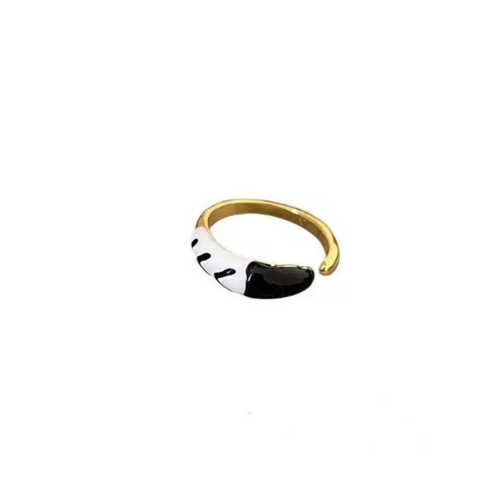 Zebra Enamel Ring Set