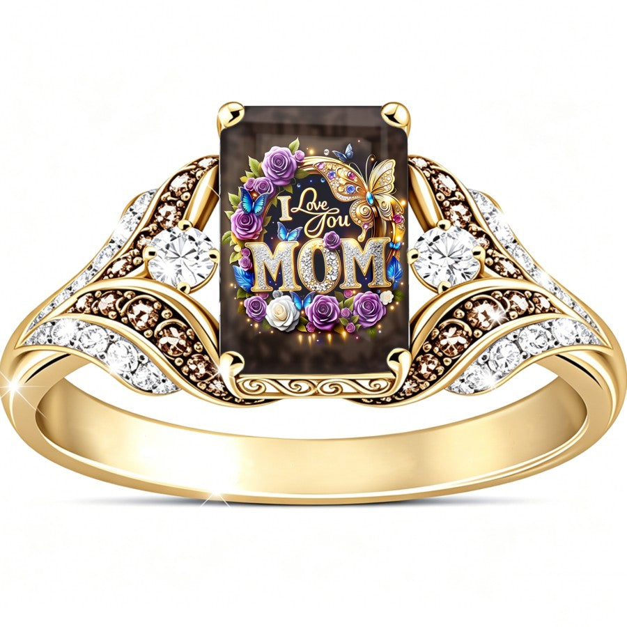 Floral Mom Square Ring