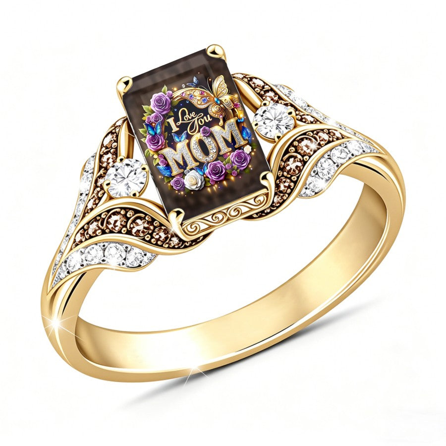 Floral Mom Square Ring