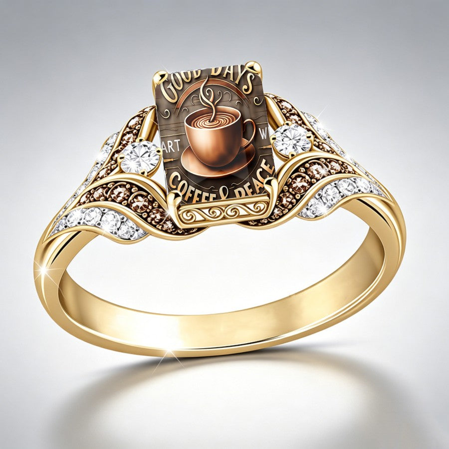Coffee Cup Square Ring
