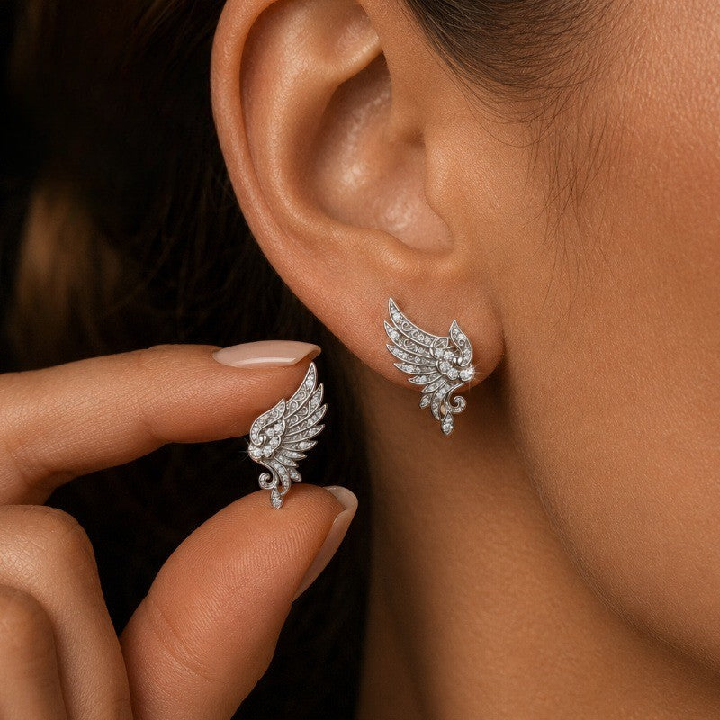 Crystal Angel Wing Earrings