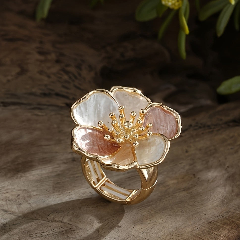 Pastel Blossom Statement Ring
