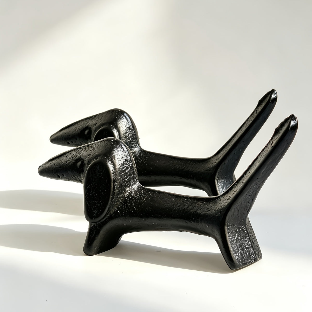 Cast Iron Dachshund Figurine Set