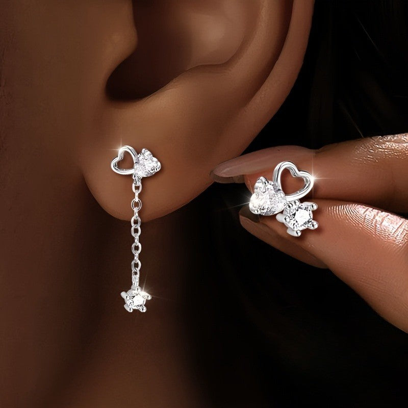 Heart & Star Drop Earrings