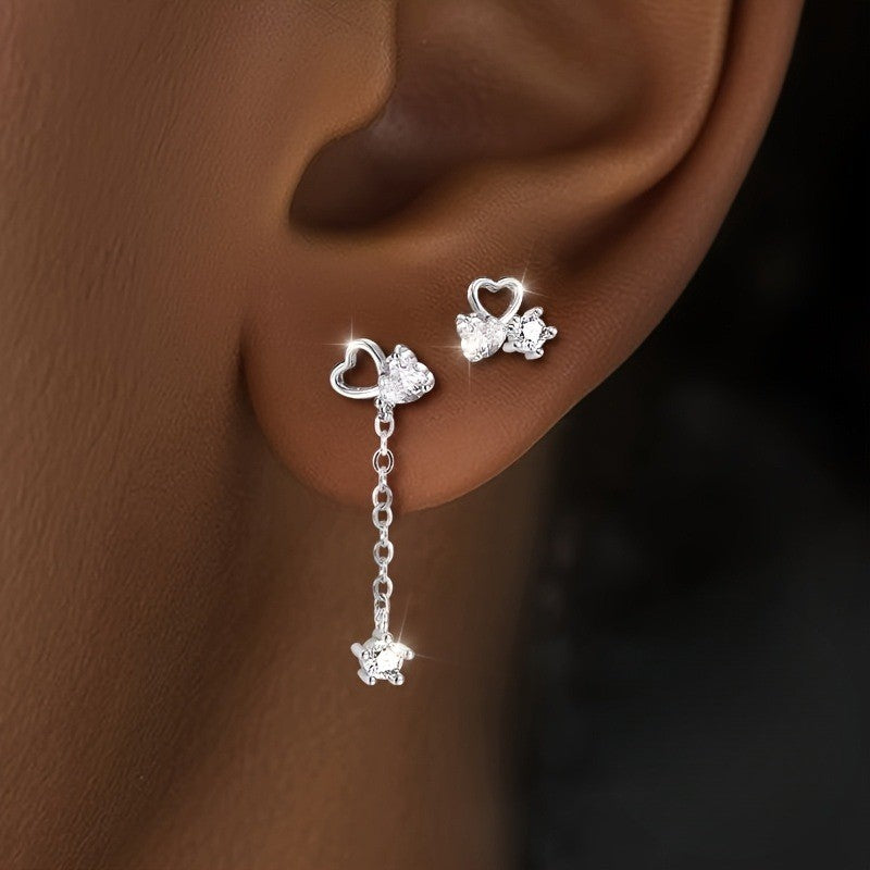 Heart & Star Drop Earrings