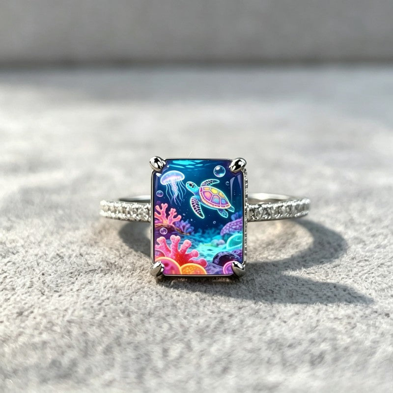 Ocean Life Square Ring