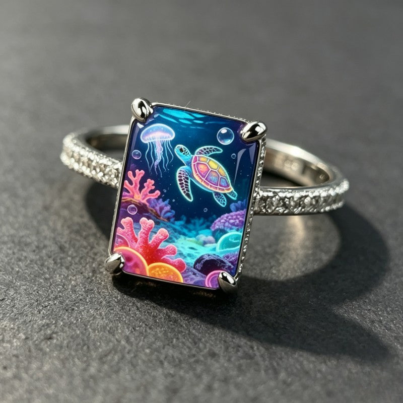 Ocean Life Square Ring