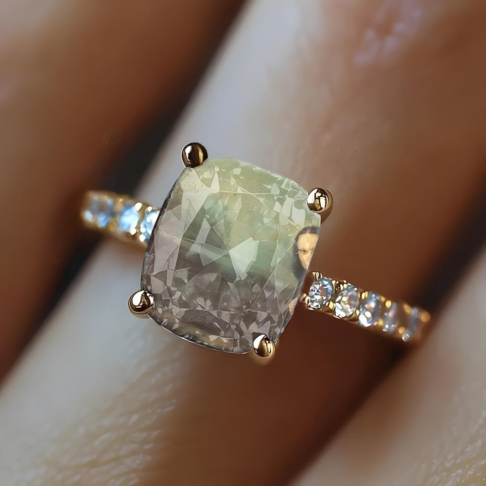 Square Portrait Glass Ring