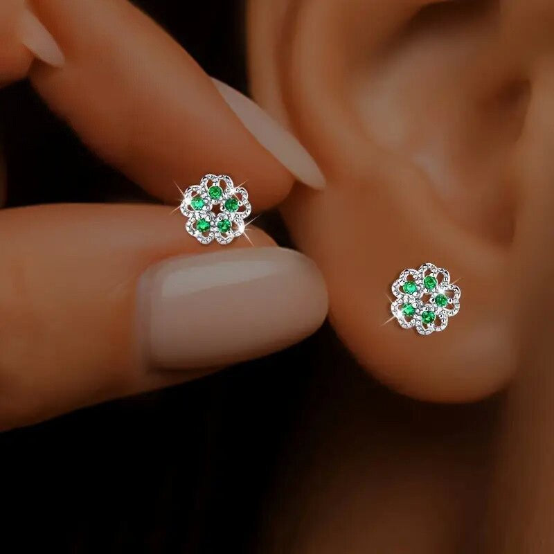 Crystal Flower Stud Earrings