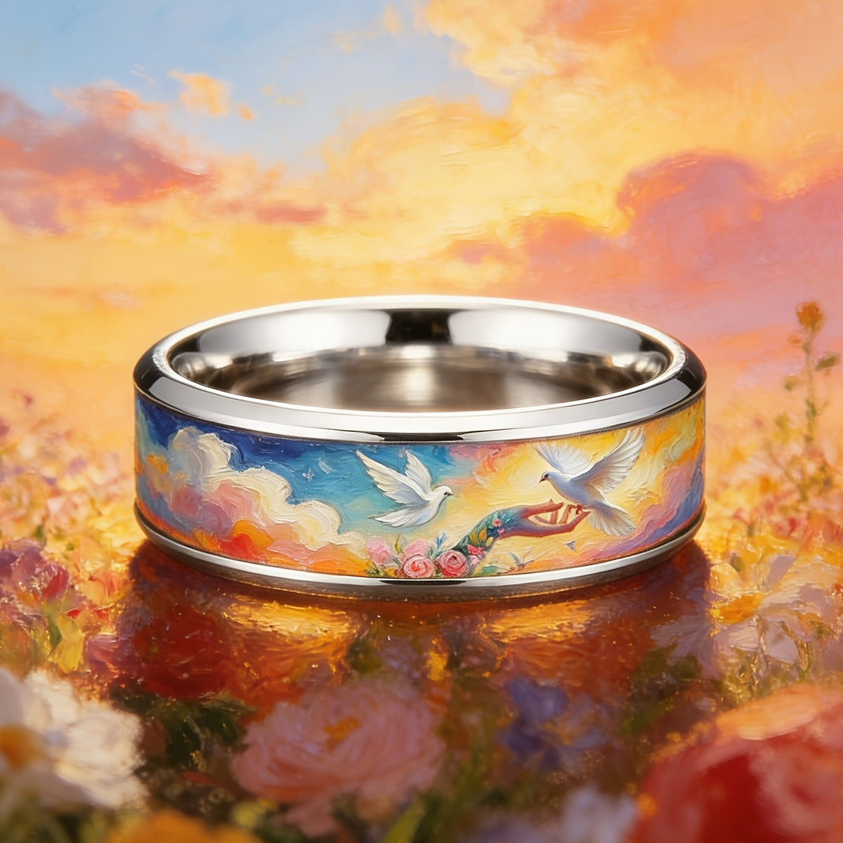 Painted Dove & Sunset Ring