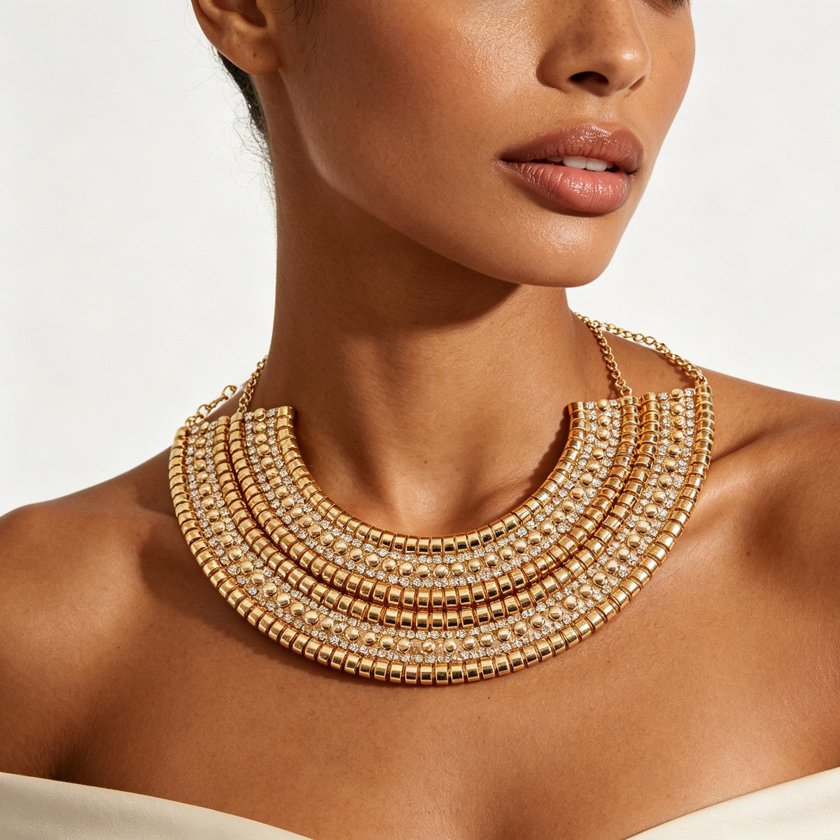 Tiered Beaded Collar Necklace