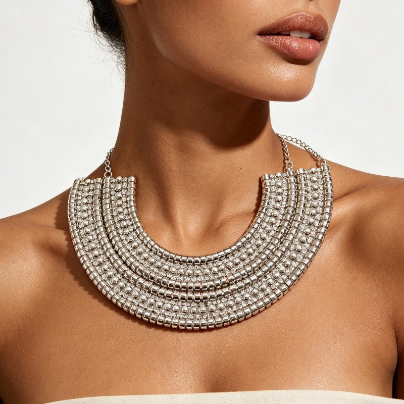 Tiered Beaded Collar Necklace