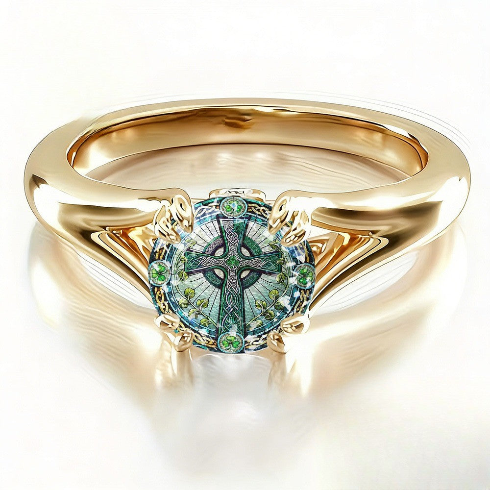 Celtic Cross Mosaic Ring