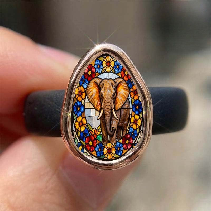 Stained Glass Elephant Ring