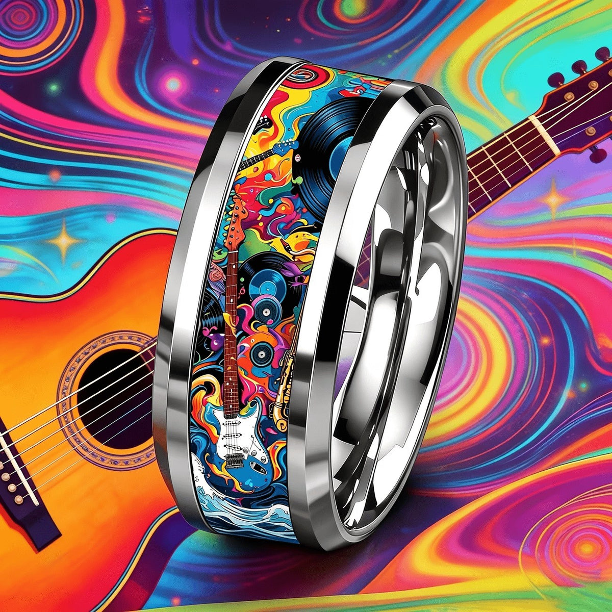 Psychedelic Music Art Ring