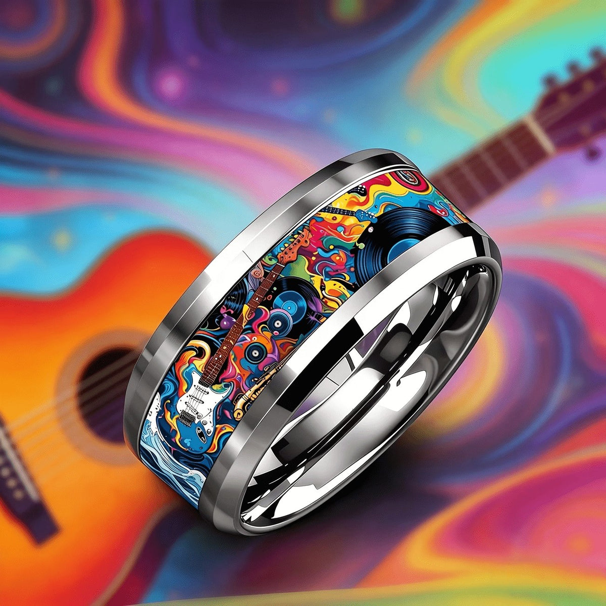 Psychedelic Music Art Ring