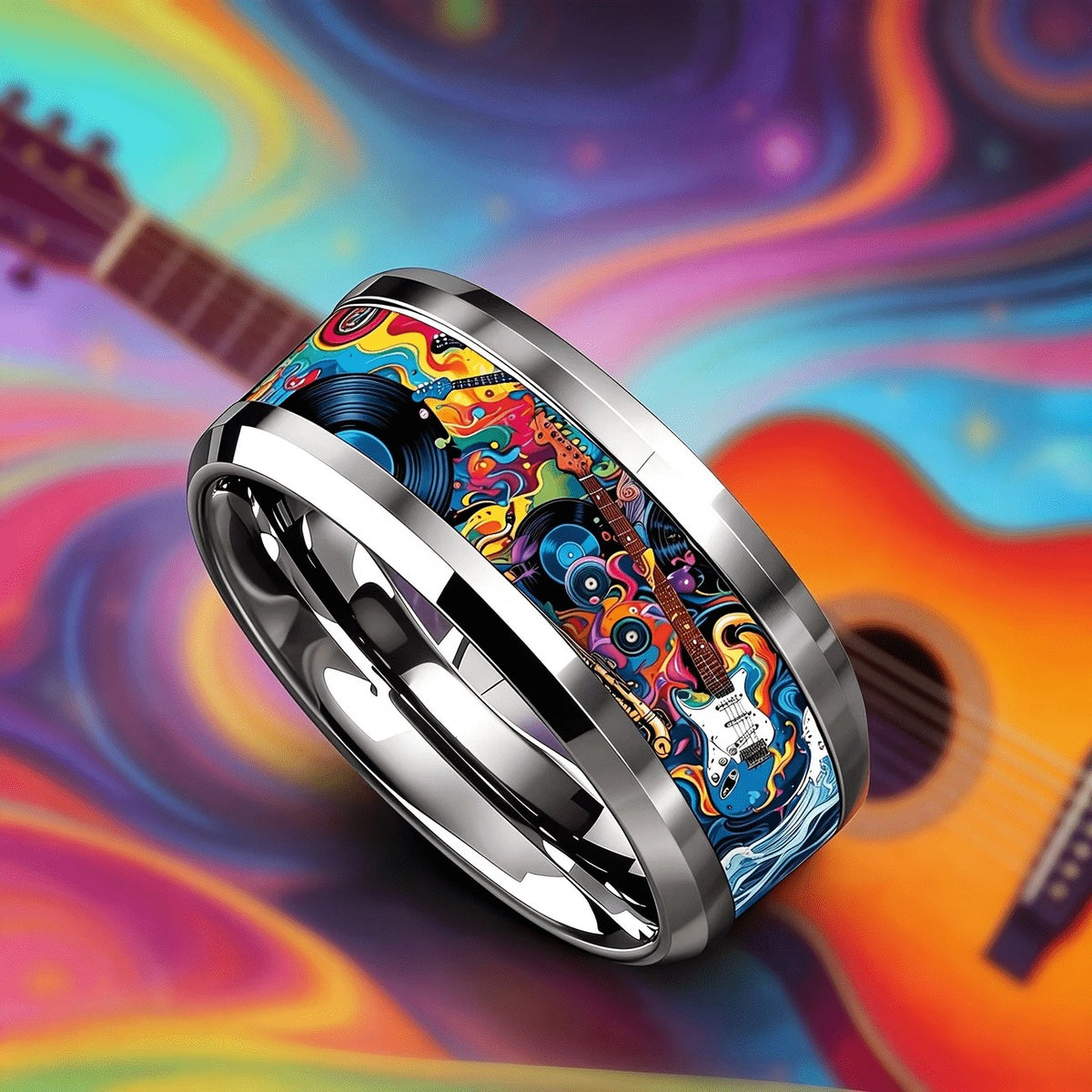 Psychedelic Music Art Ring