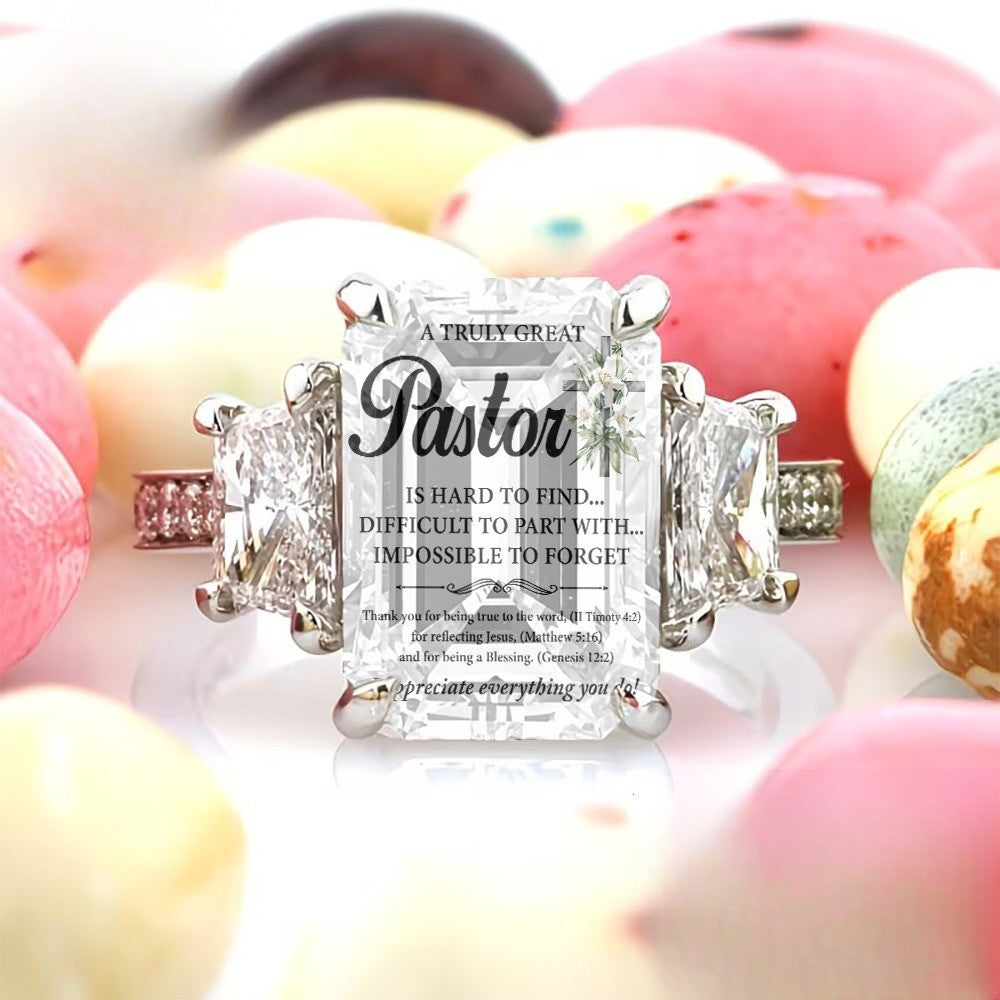 Pastor Scripture Square Ring