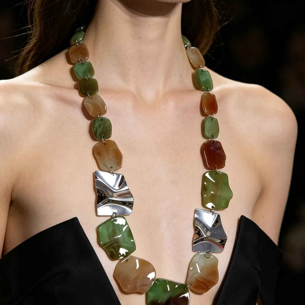 Irregular Acrylic Statement Necklace