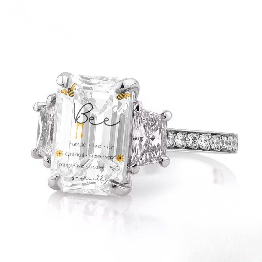 Bee Motivational Square Ring