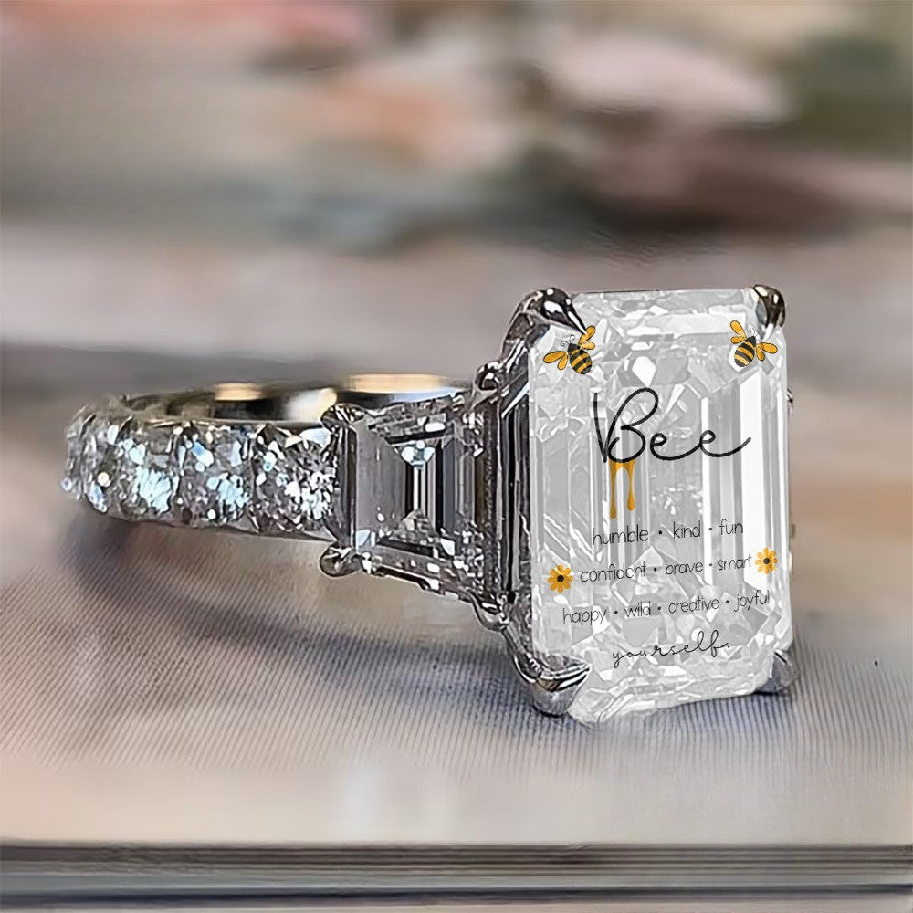 Bee Motivational Square Ring