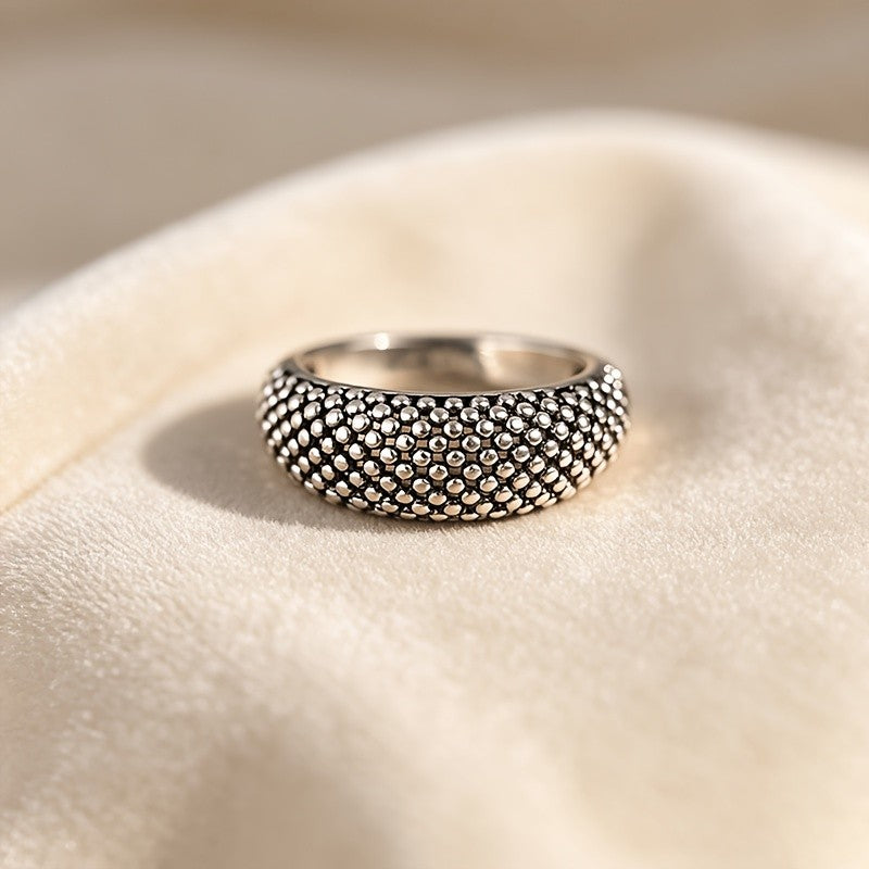 Textured Bead Band Ring